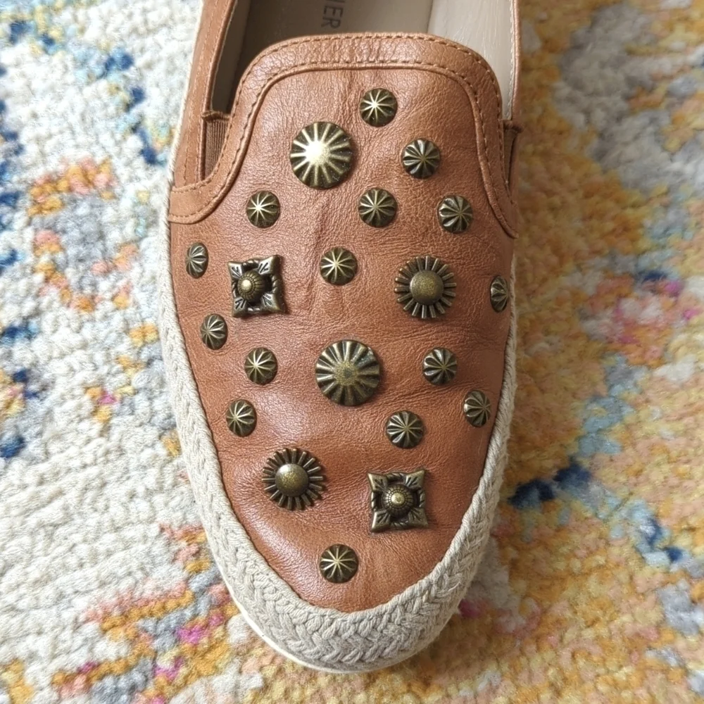 Donald J. Pliner Pamela Embellished Leather Espadrille Slip-On Sneakers 6.5